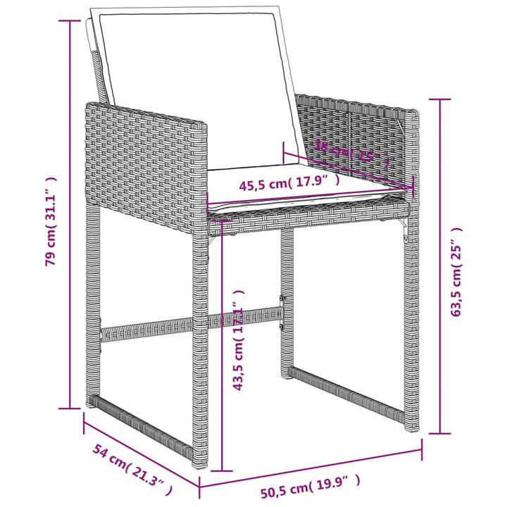 Gartenstühle Mit Kissen 4 Stk. Hellgrau Poly Rattan