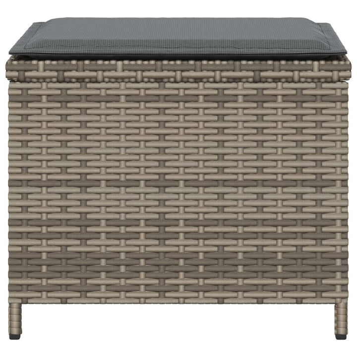 Gartenhocker Mit Kissen 4 Stk. Grau 40X40X35 Cm Poly Rattan Terrakotta