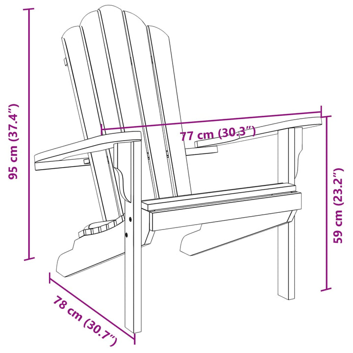 Adirondack-Gartenstuhl 77X78X95 Cm Massivholz Teak