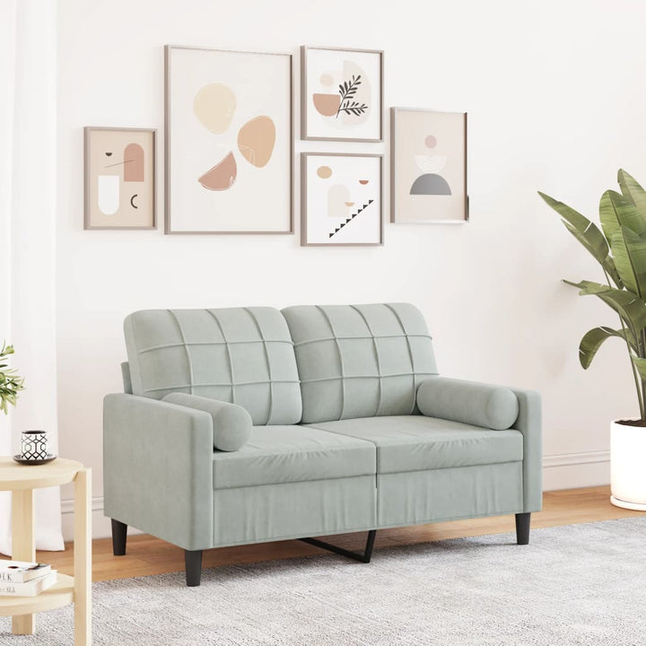 2-Sitzer-Sofa Mit Zierkissen 120 Cm Samt