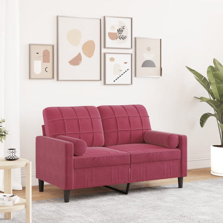 2-Sitzer-Sofa Mit Zierkissen 120 Cm Samt