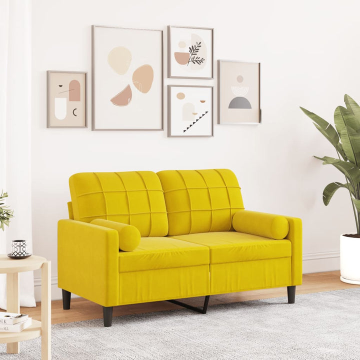 2-Sitzer-Sofa Mit Zierkissen 120 Cm Samt