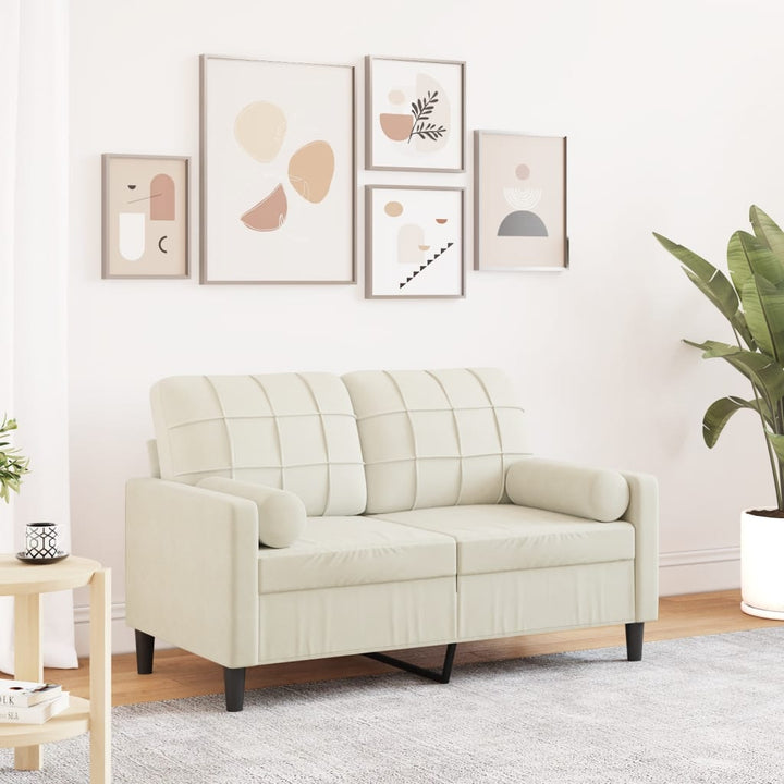 2-Sitzer-Sofa Mit Zierkissen 120 Cm Samt