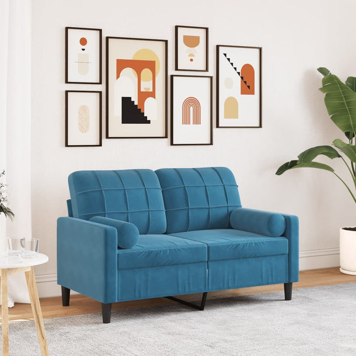 2-Sitzer-Sofa Mit Zierkissen 120 Cm Samt