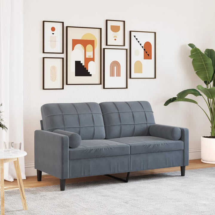 2-Sitzer-Sofa Mit Zierkissen 120 Cm Samt