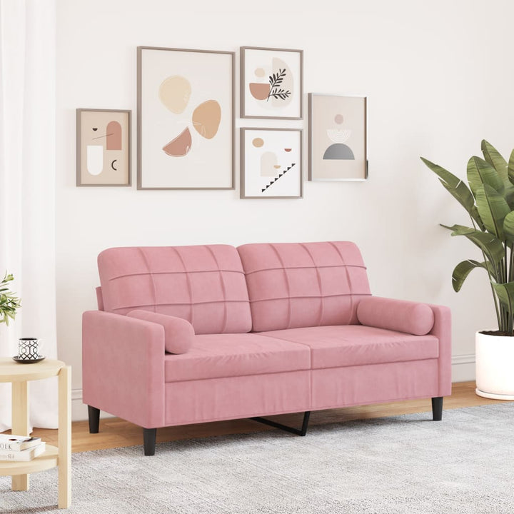 2-Sitzer-Sofa Mit Zierkissen 120 Cm Samt