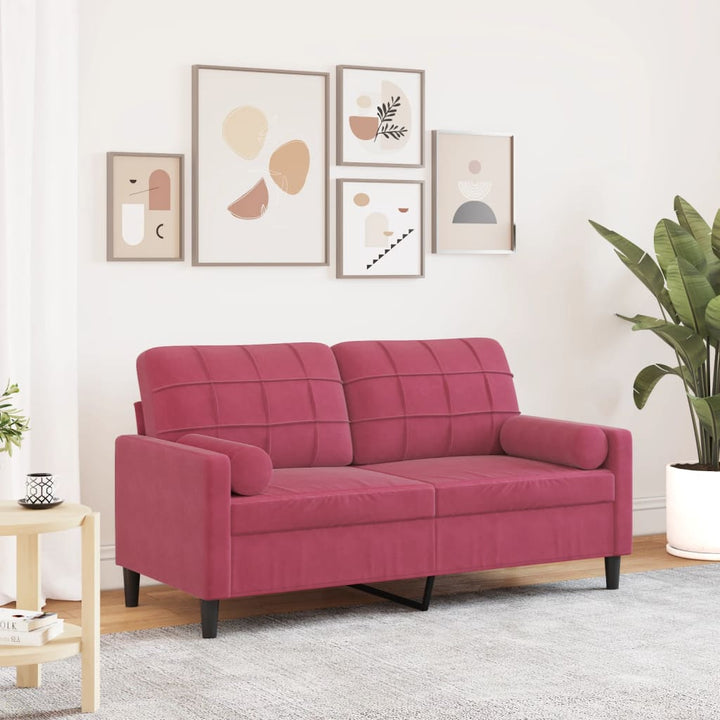 2-Sitzer-Sofa Mit Zierkissen 120 Cm Samt