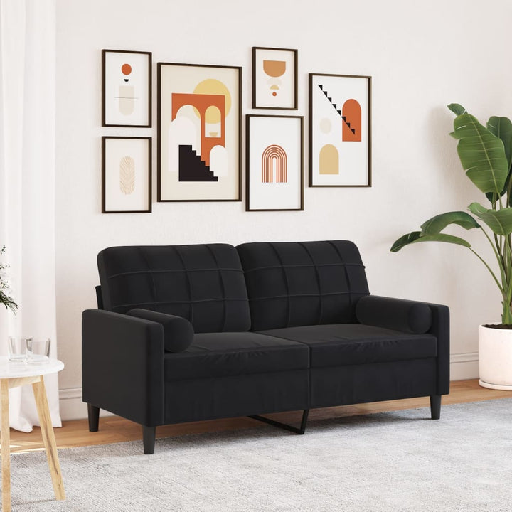 2-Sitzer-Sofa Mit Zierkissen 120 Cm Samt