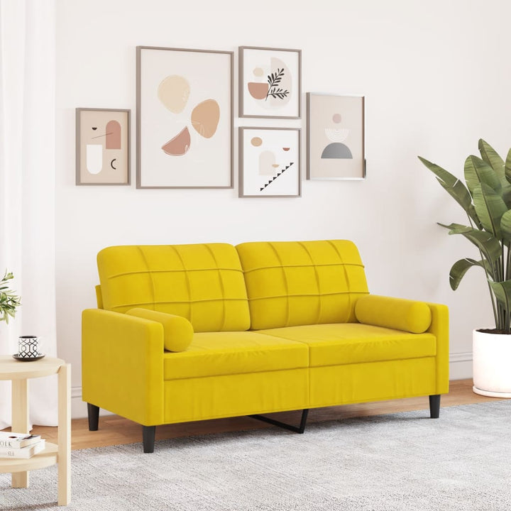 2-Sitzer-Sofa Mit Zierkissen 120 Cm Samt