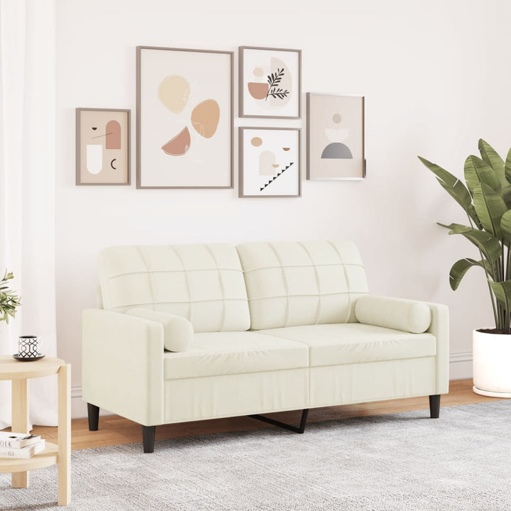 2-Sitzer-Sofa Mit Zierkissen 120 Cm Samt