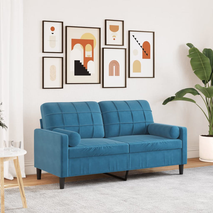 2-Sitzer-Sofa Mit Zierkissen 120 Cm Samt