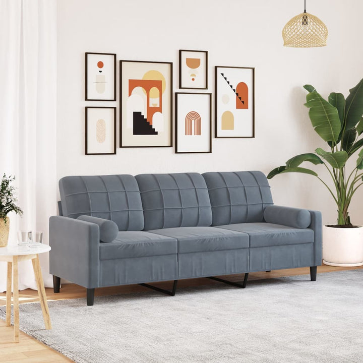 2-Sitzer-Sofa Mit Zierkissen 120 Cm Samt