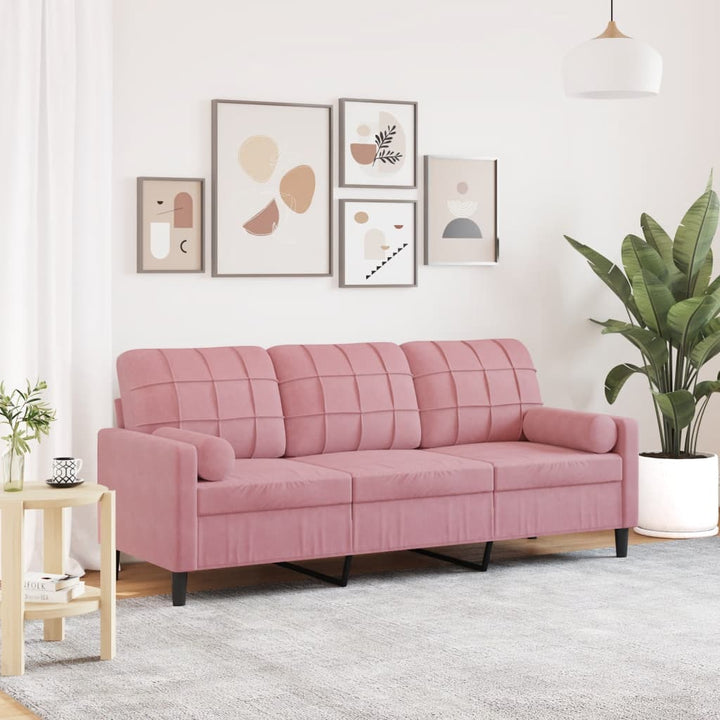 2-Sitzer-Sofa Mit Zierkissen 120 Cm Samt