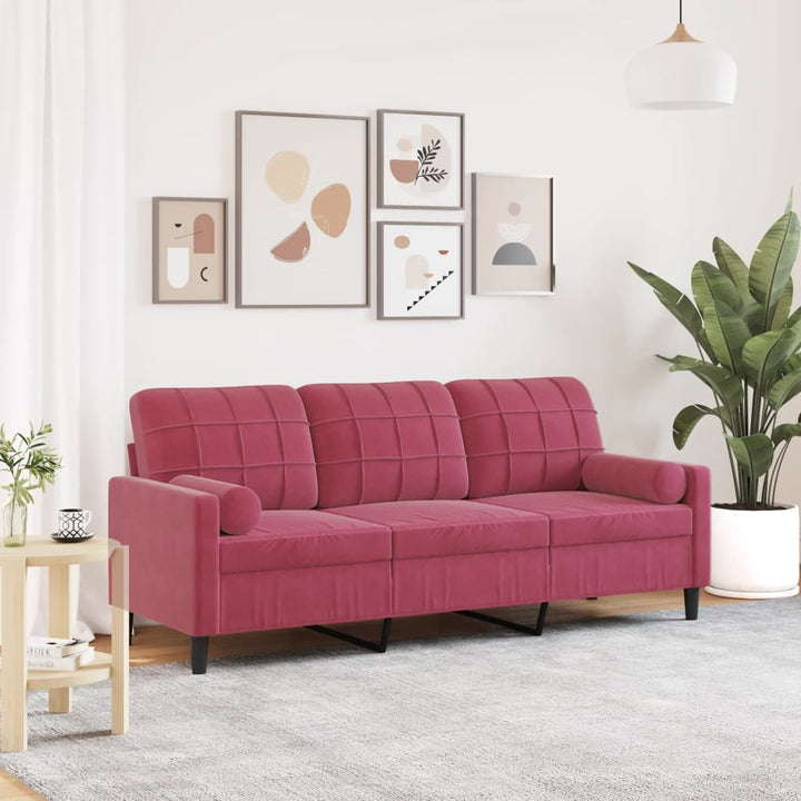 2-Sitzer-Sofa Mit Zierkissen 120 Cm Samt