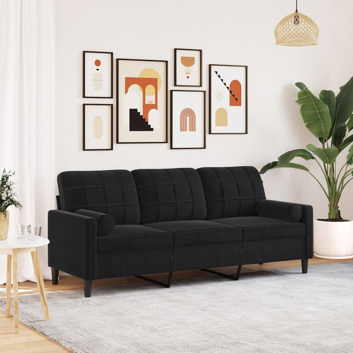 2-Sitzer-Sofa Mit Zierkissen 120 Cm Samt