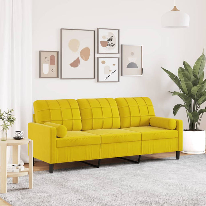 2-Sitzer-Sofa Mit Zierkissen 120 Cm Samt