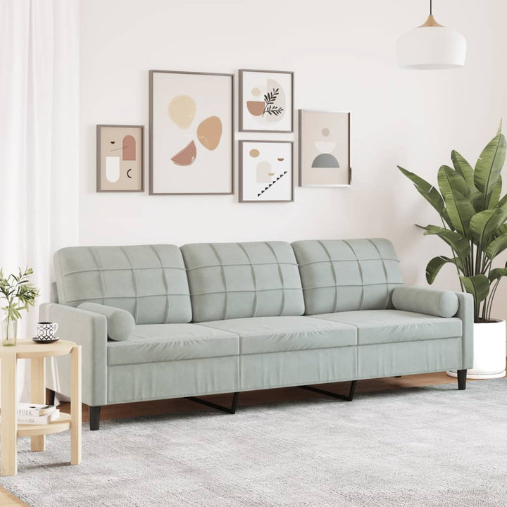 2-Sitzer-Sofa Mit Zierkissen 120 Cm Samt