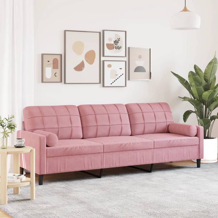 2-Sitzer-Sofa Mit Zierkissen 120 Cm Samt