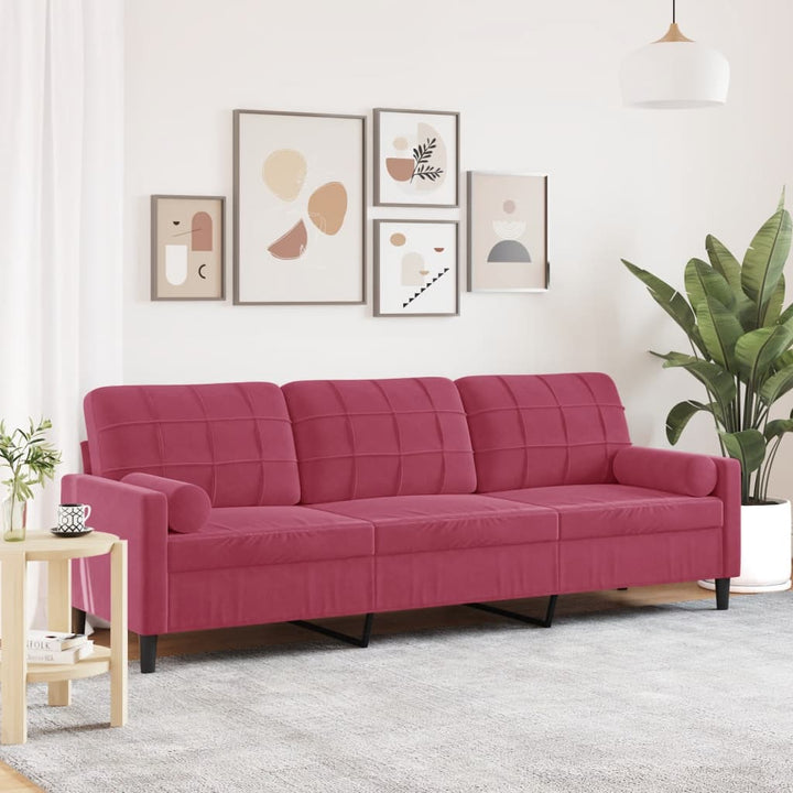 2-Sitzer-Sofa Mit Zierkissen 120 Cm Samt