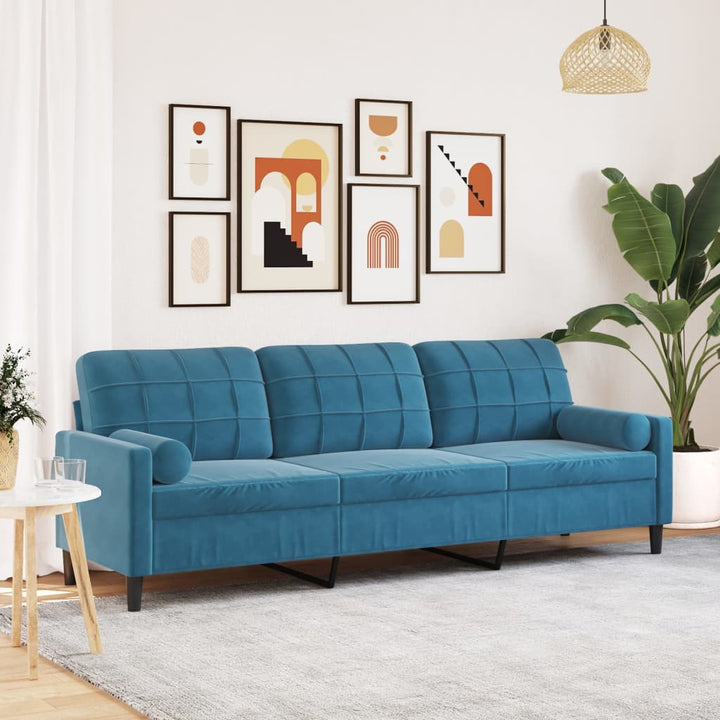 2-Sitzer-Sofa Mit Zierkissen 120 Cm Samt