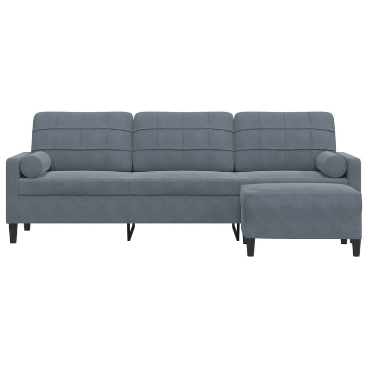 3-Sitzer-Sofa Mit Hocker 210 Cm Samt