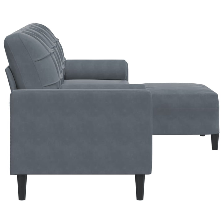 3-Sitzer-Sofa Mit Hocker 210 Cm Samt