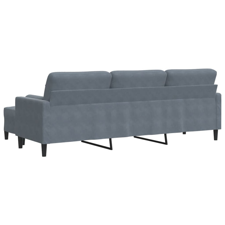 3-Sitzer-Sofa Mit Hocker 210 Cm Samt