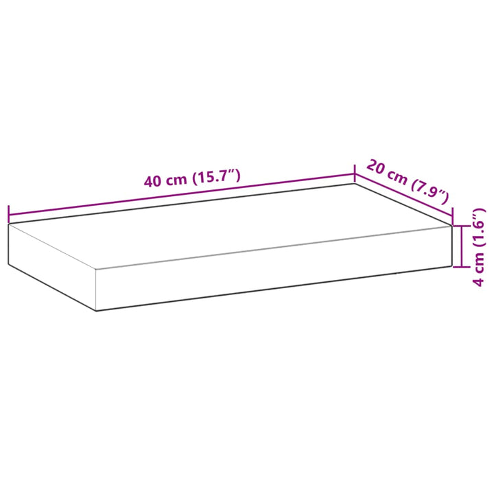 Schweberegale 2 Stk. 40X20X4 Cm Massivholz Akazie Ölbehandelt Dunkelbraun