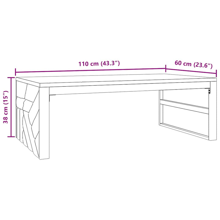 Couchtisch 110X60X38 Cm Massivholz Teak