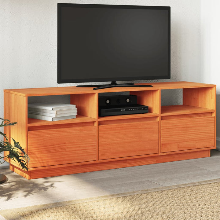 Tv-Schrank 140X37X50 Cm Massivholz Kiefer