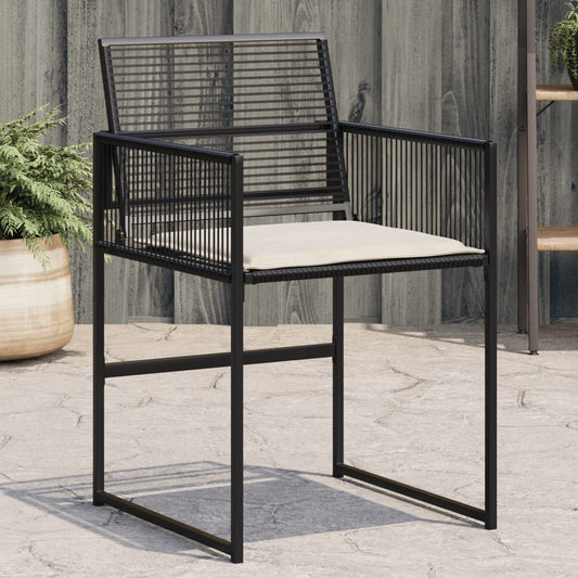 Gartenstühle Mit Kissen 4 Stk. Schwarz Poly Rattan