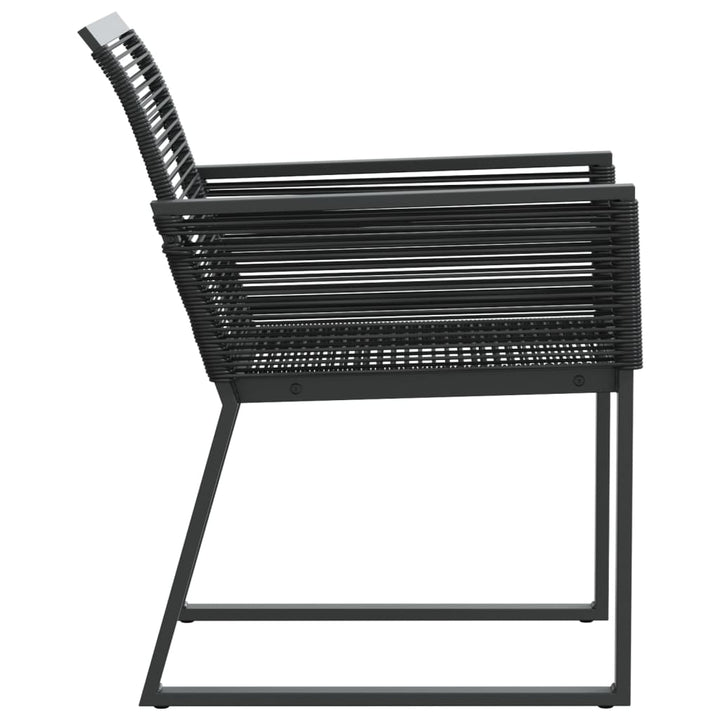 Gartenstühle 4 Stk. Schwarz Poly Rattan