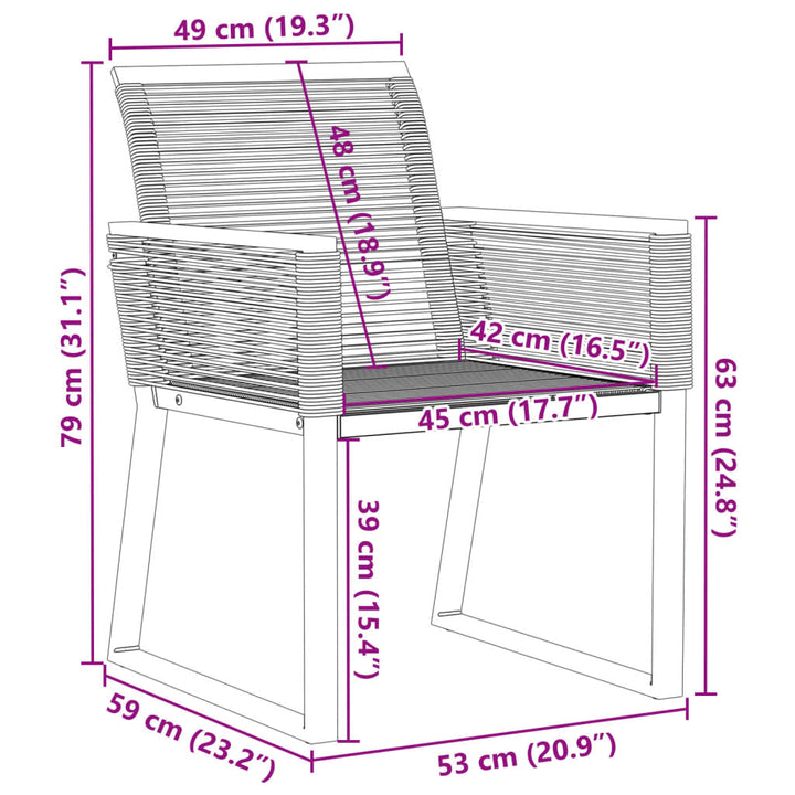 Gartenstühle 4 Stk. Schwarz Poly Rattan