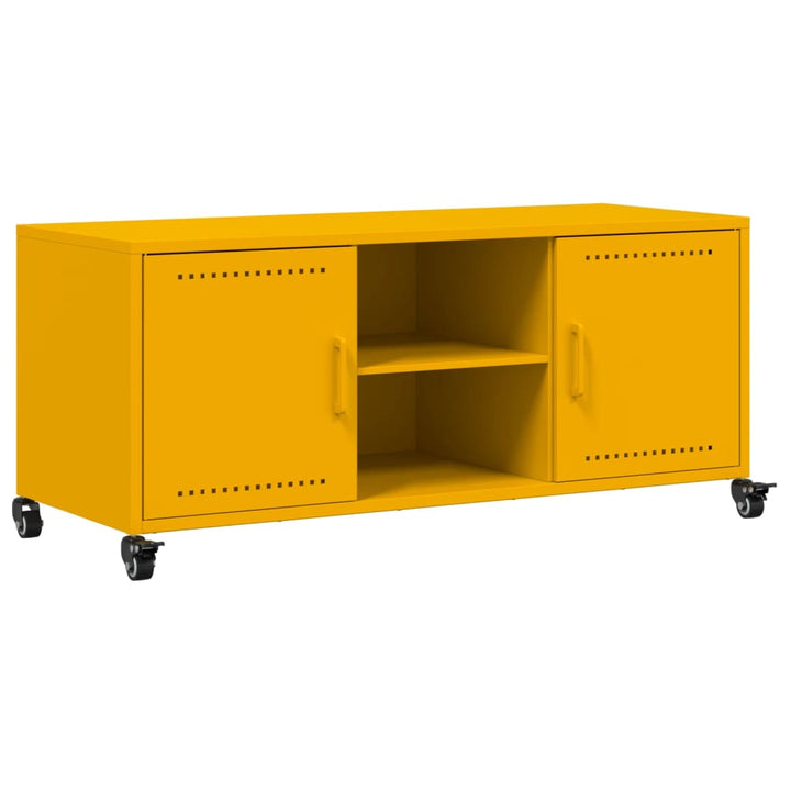 Tv-Schrank Senf 100,5X39X43,5 Cm Kaltgewalzter Stahl