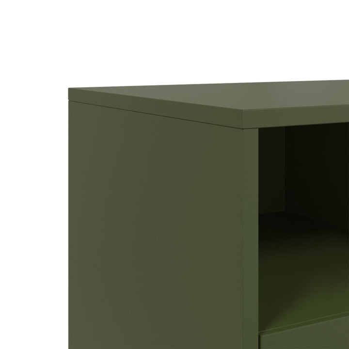 Tv-Schrank Oliv 68X39X43,5 Cm Kaltgewalzter Stahl