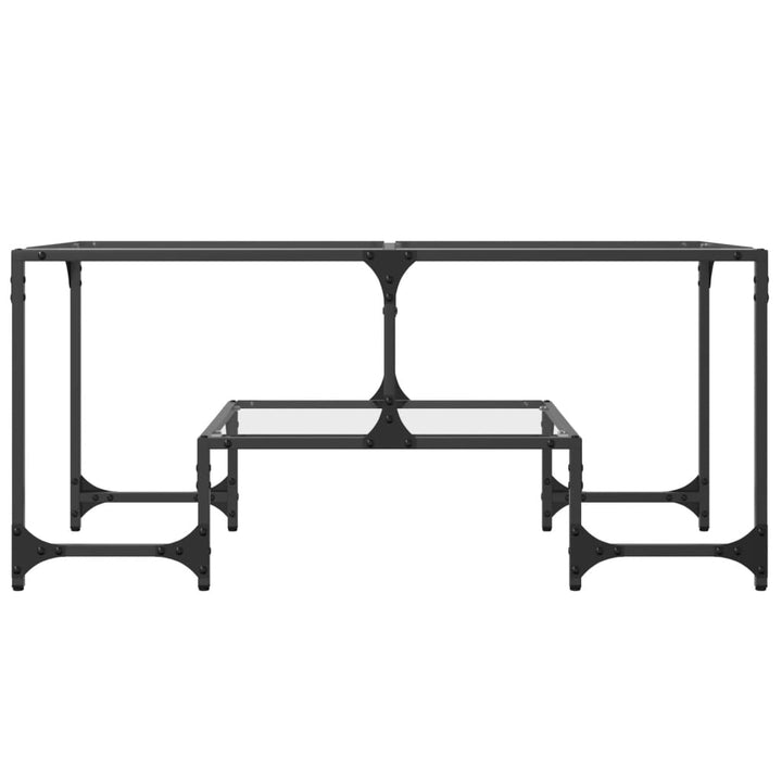 Couchtisch Mit Glasplatte 98,5X50X45 Cm Stahl