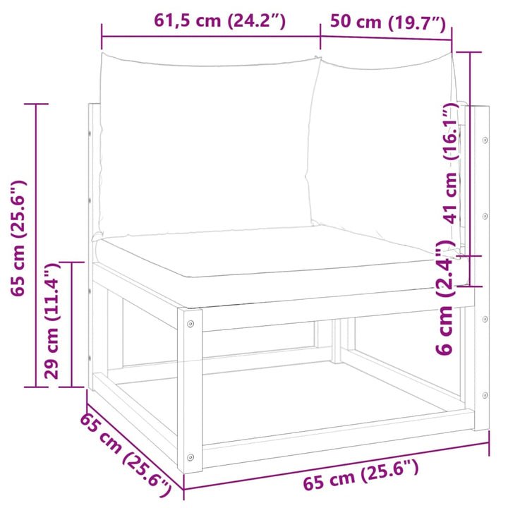 Garten- Mit Kissen Massivholz Akazie