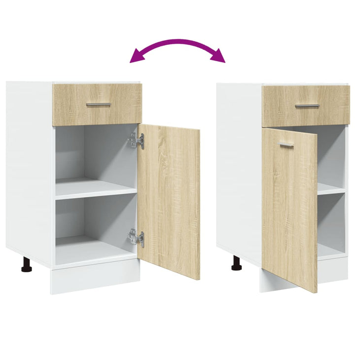 Schubunterschrank Sonoma-Eiche 40X46X81,5 Cm Holzwerkstoff Sonoma Eiche