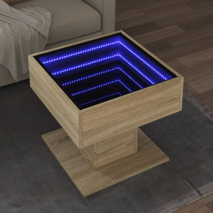 Led-Couchtisch 50X50X45 Cm Holzwerkstoff