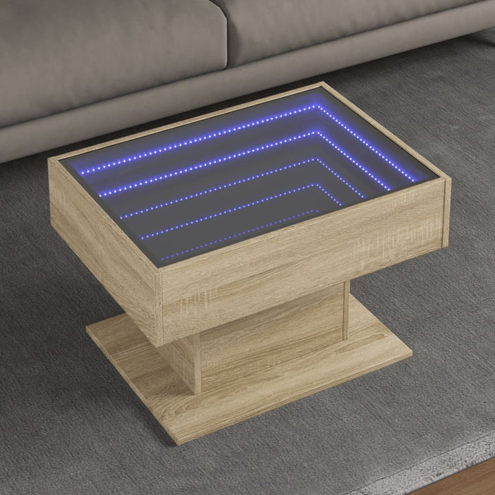 Led-Couchtisch 50X50X45 Cm Holzwerkstoff