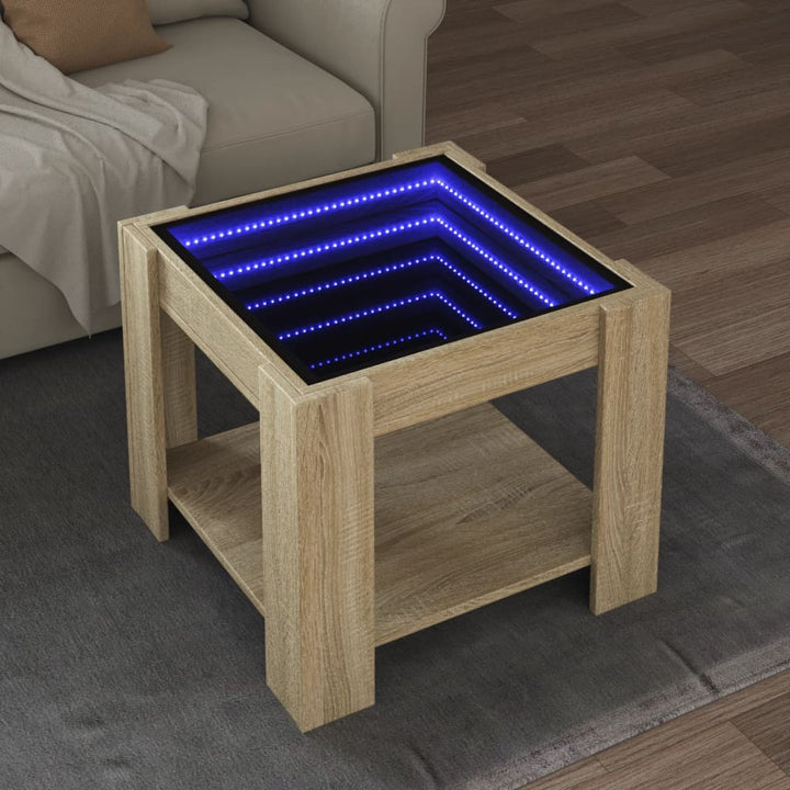 Led-Couchtisch 53X53X45 Cm Holzwerkstoff