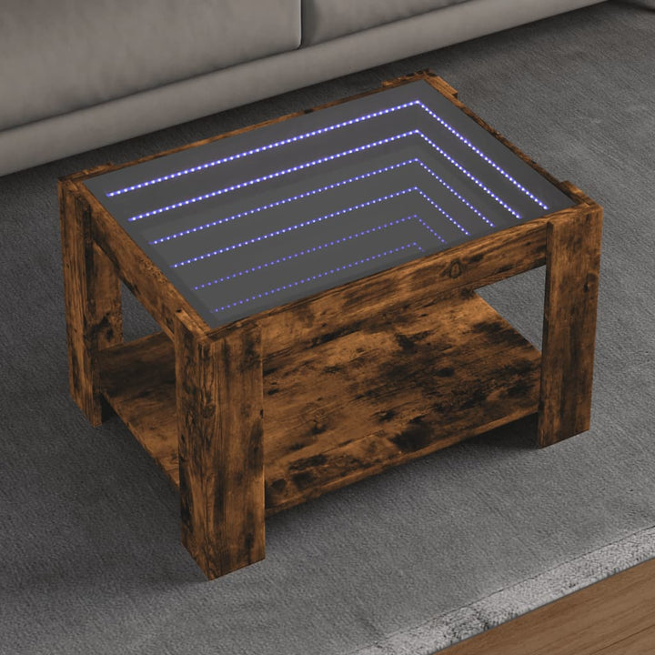 Led-Couchtisch 53X53X45 Cm Holzwerkstoff