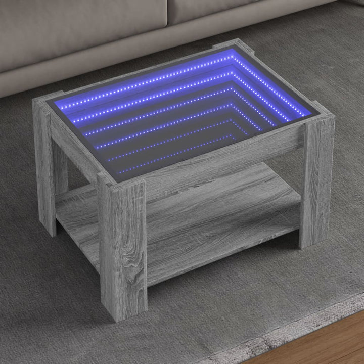 Led-Couchtisch 53X53X45 Cm Holzwerkstoff