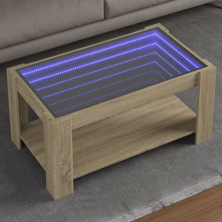 Led-Couchtisch 53X53X45 Cm Holzwerkstoff