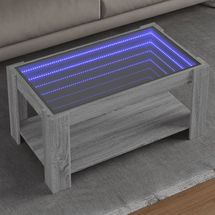 Led-Couchtisch 53X53X45 Cm Holzwerkstoff