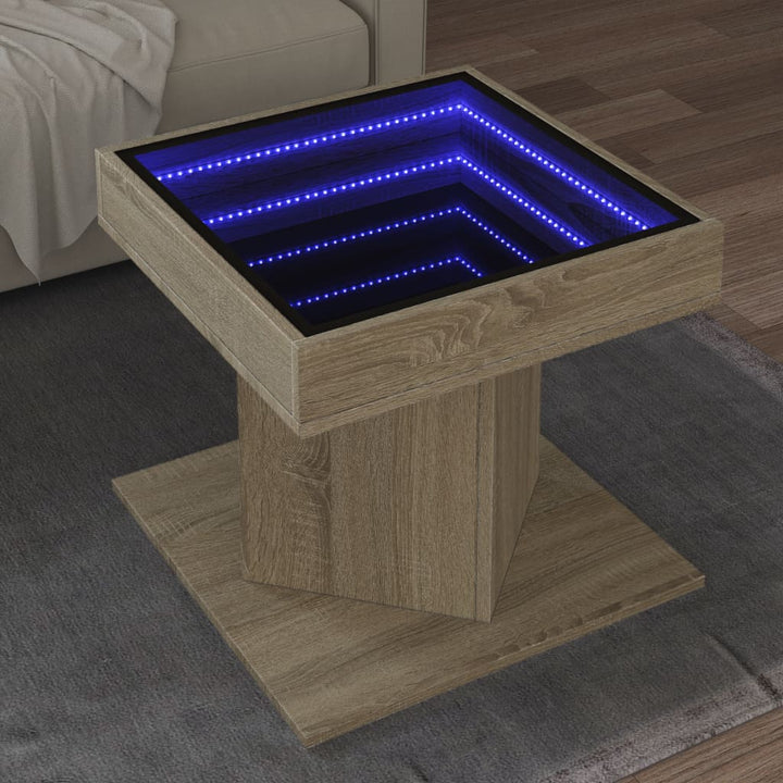 Led-Couchtisch 50X50X45 Cm Holzwerkstoff