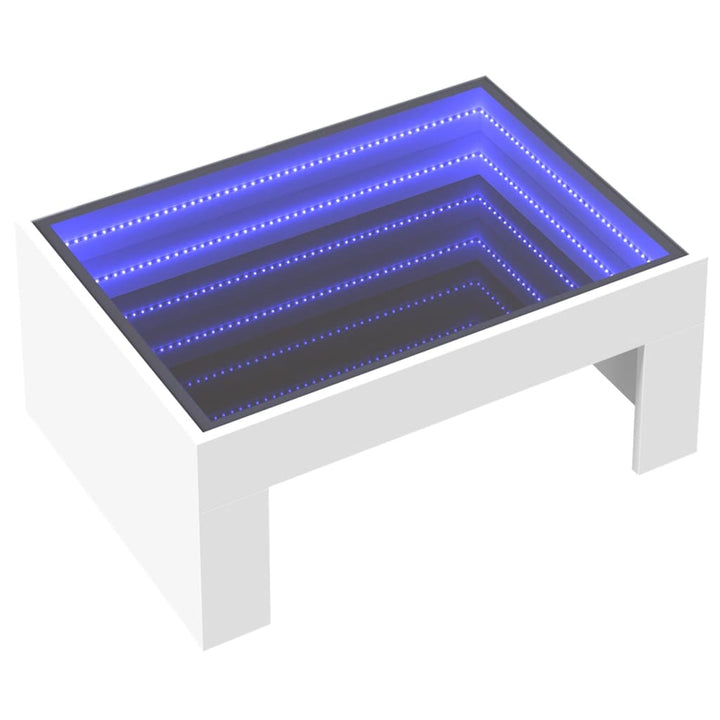 Couchtisch Mit Infinity-Led 70X50X30 Cm Weiß