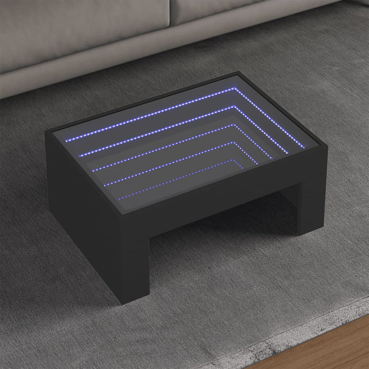 Couchtisch Mit Infinity-Led 90X50X30 Cm Schwarz