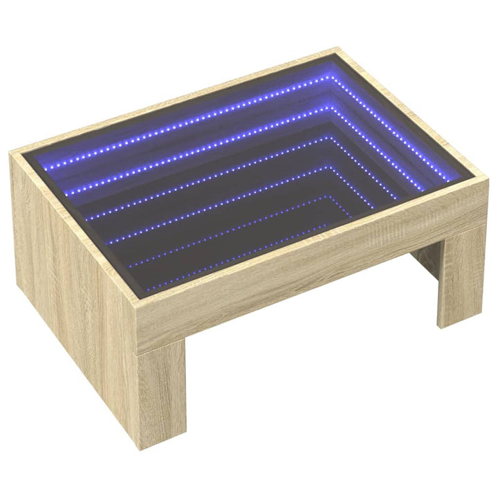 Couchtisch Mit Infinity-Led Sonoma-Eiche 70X50X30 Cm Sonoma Eiche