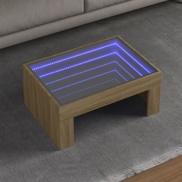 Couchtisch Mit Infinity-Led Sonoma-Eiche 70X50X30 Cm Sonoma Eiche